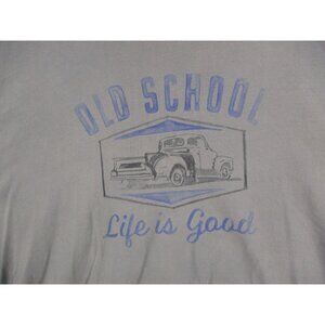 Life Is Good Old School Graphic T-Shirt Mens Gray Short Sleeve Size XL